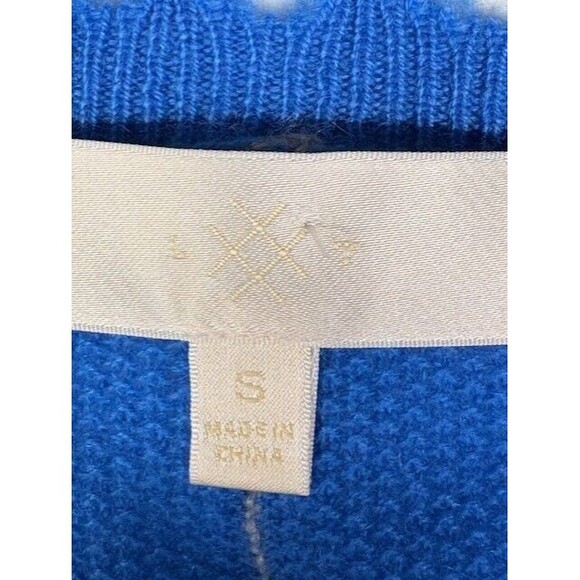 Cashmere  V Neck Soft Sweater Sz Small Blue Old Money - Picture 4 of 12